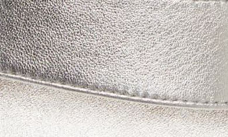 Shop Stuart Weitzman Teddi Leather Espadrille Wedge Sandal In Silver