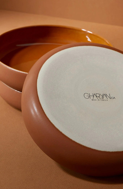 Gharyan Stoneware Tunisian Pasta Bowls Set Of 4 In Terracotta