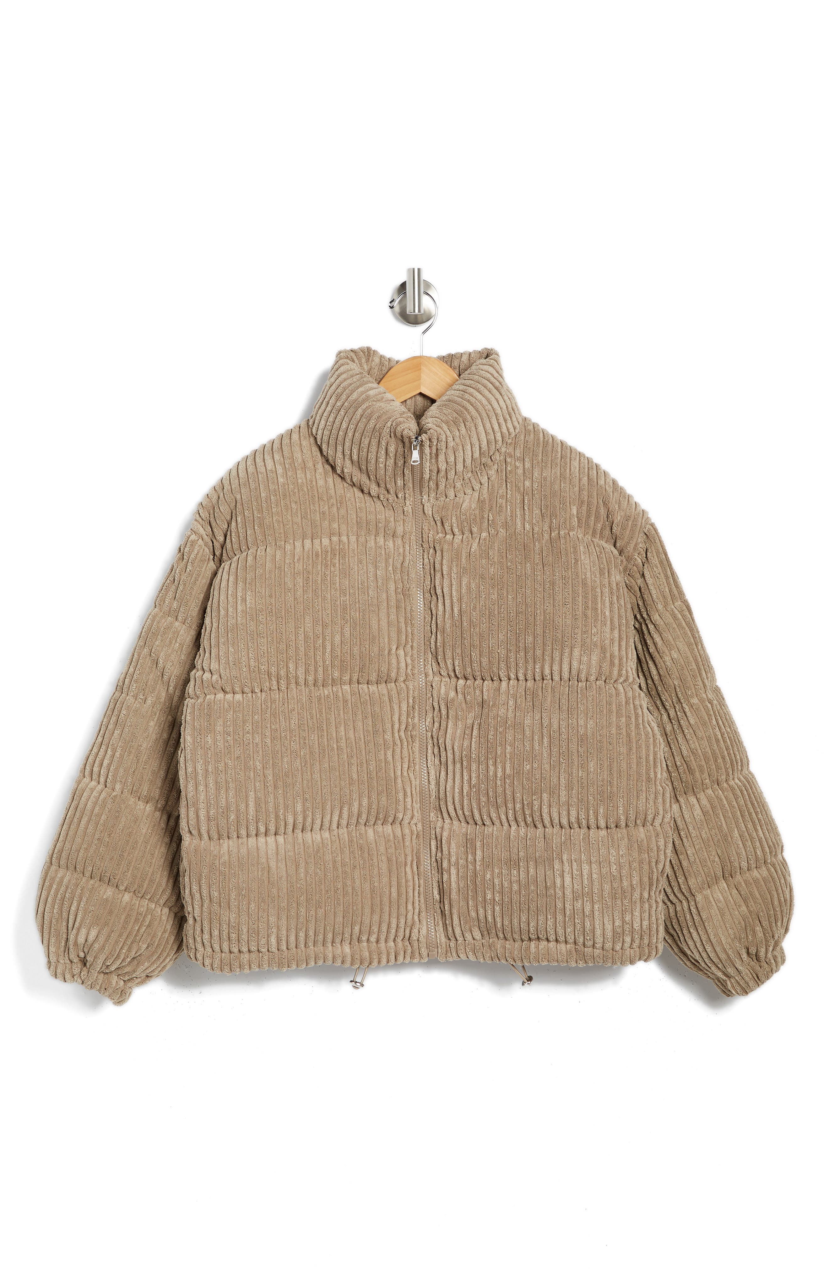 Vigoss Cropped Corduroy Puffer Coat 
