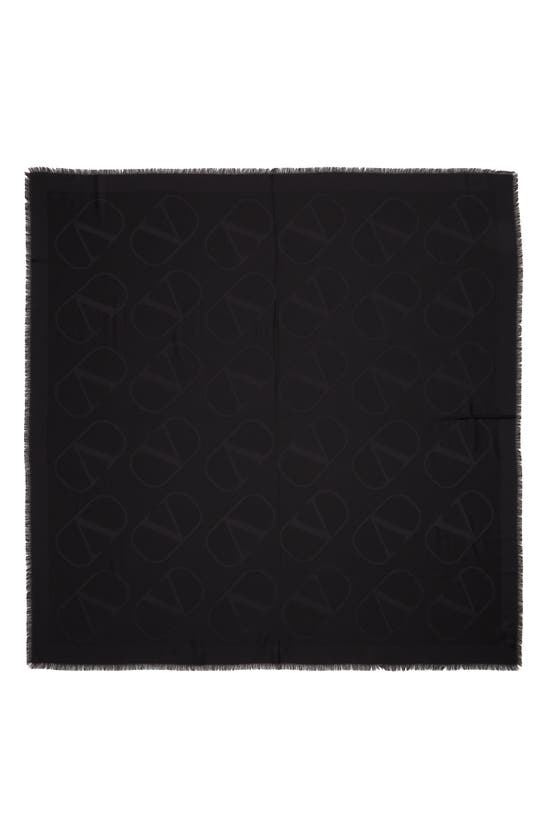 VALENTINO GARAVANI VLOGO JACQUARD SILK & WOOL SCARF,UW2EB104AJB