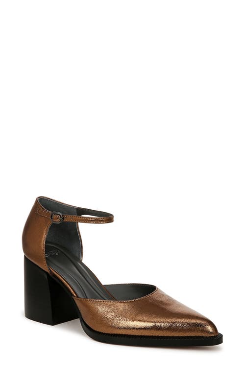 Sarto by Franco Diona Ankle Strap Pointed Toe Pump Bronze at Nordstrom,
