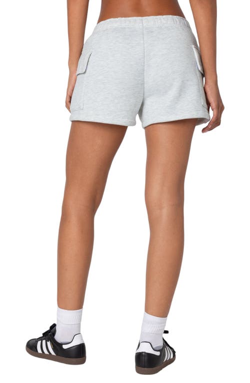 Edikted Garnet Cargo Sweat Shorts In Light-gray