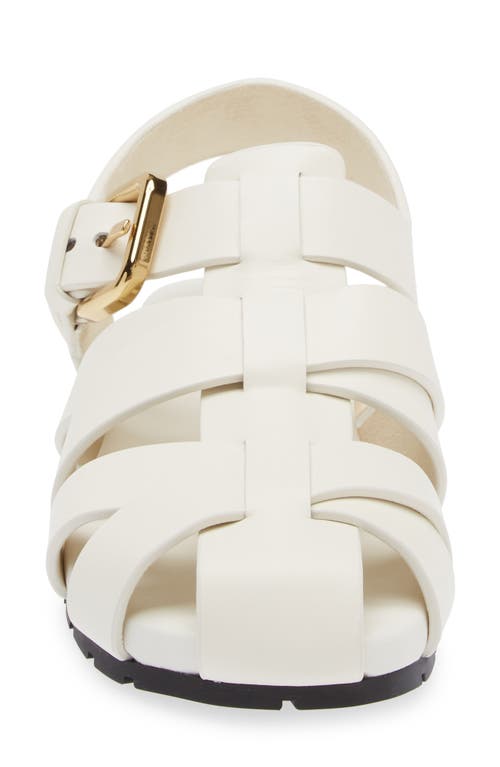 Bottega Veneta Alfie Fisherman Sandal In White
