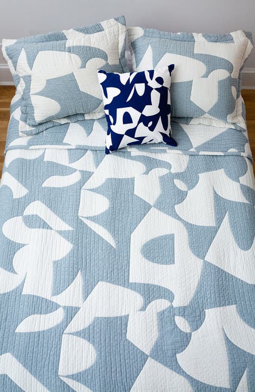 Dusen Dusen Hepta Coverlet & Shams Set in Blue 