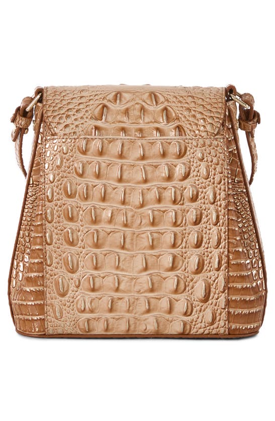 Shop Brahmin Margo Croc Embossed Leather Crossbody Bag In Honey Brown