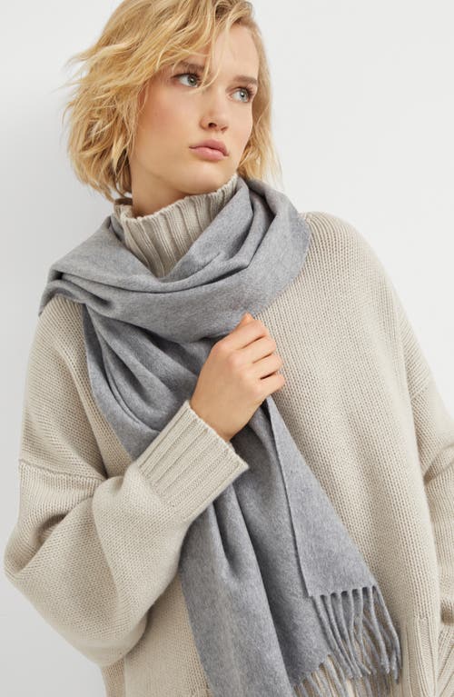 Shop Brunello Cucinelli Double Knit Scarf In Medium Grey