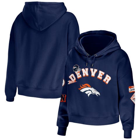 Youth Royal Denver Broncos Retro Color Block Pullover Hoodie