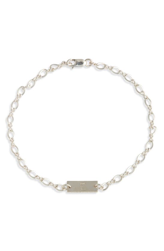 Shop Nashelle Hadley Initial Bar Bracelet In Sterling Silver - E