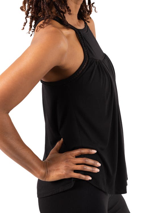Jjwinks Wine Down Built-in Shelf Racerback Tank Lounge & Sleep Top In Black