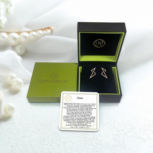 Luvmyjewelry Electric Spark Zig Zag Sterling Silver Diamond Earring In 14kt Gold Vermeil On Sterling