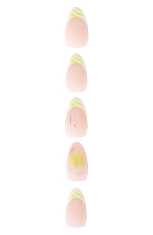 Shop Glamnetic Short Almond Press-on Nails Set In Key Lime