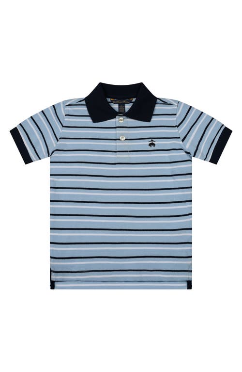 Brooks Brothers Kids' Stripe Piqué Polo In Blue