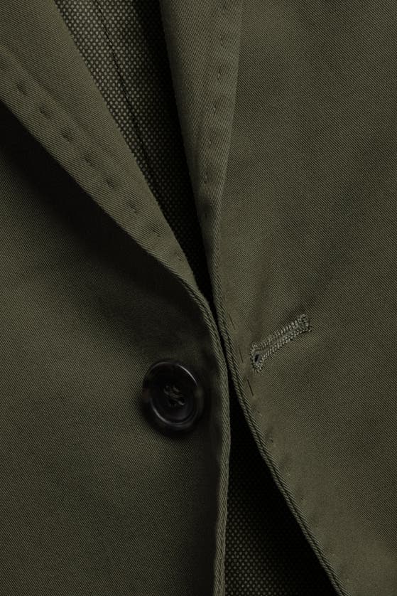 Shop Charles Tyrwhitt Cotton Stretch Slim Fit Jacket In Olive Green