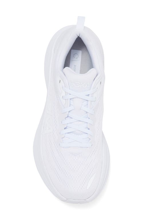 Shop Hoka Bondi 8 Running Shoe In White/white