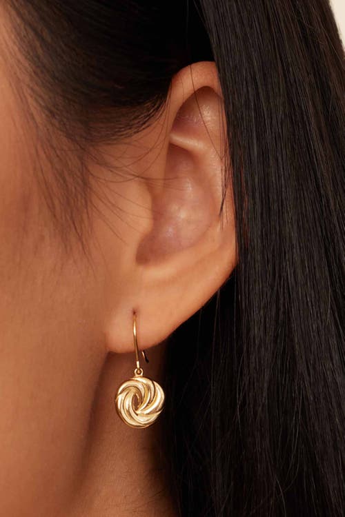 Oradina 14k Yellow Gold Infinite Love Drop Earrings In Yellow Gold