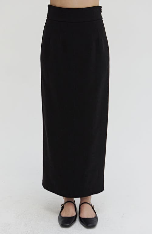 Shop Crescent Maxi Pencil Skirt In Black