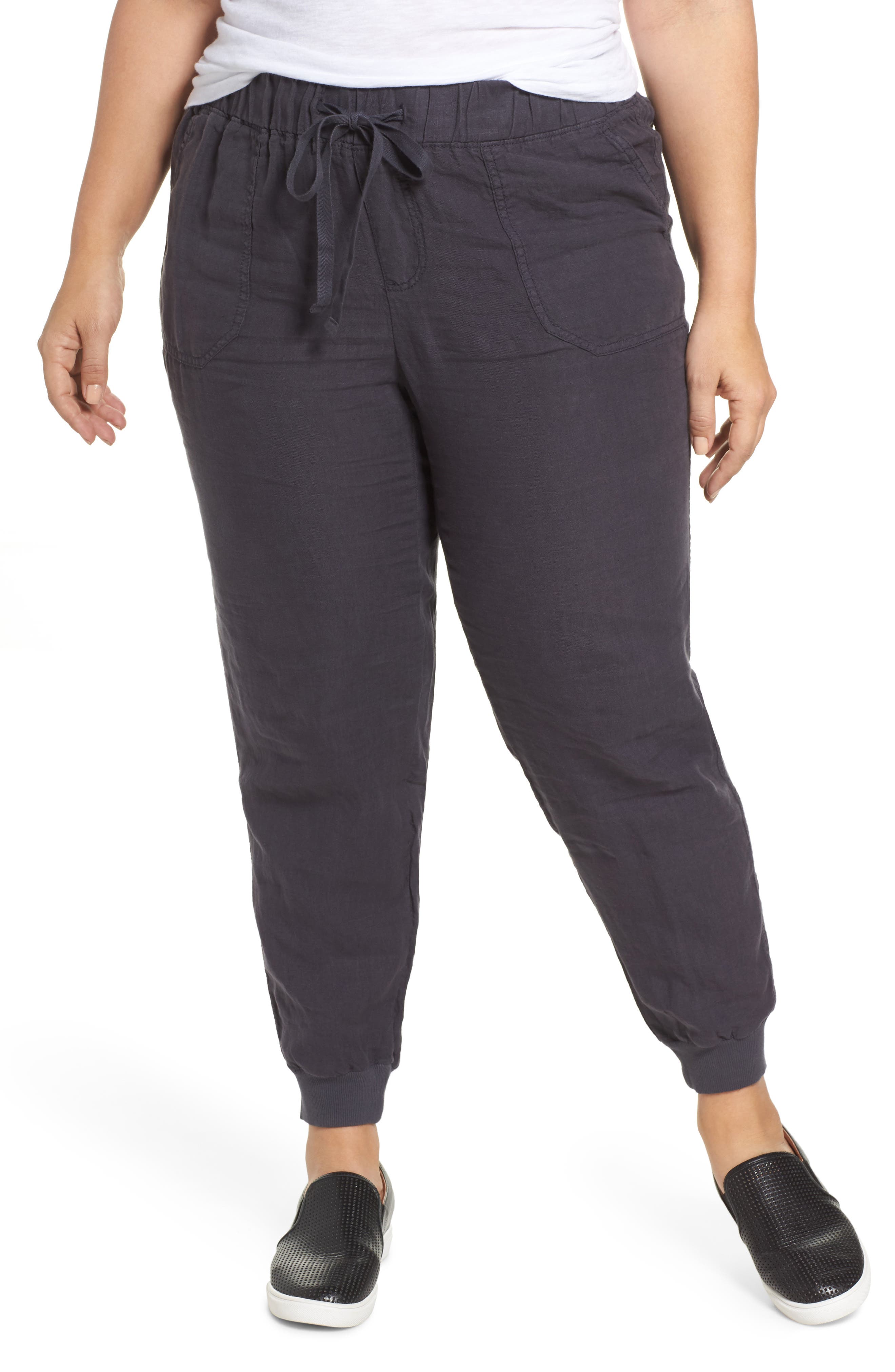 Caslon® Drawstring Linen Joggers (Plus Size) Nordstrom