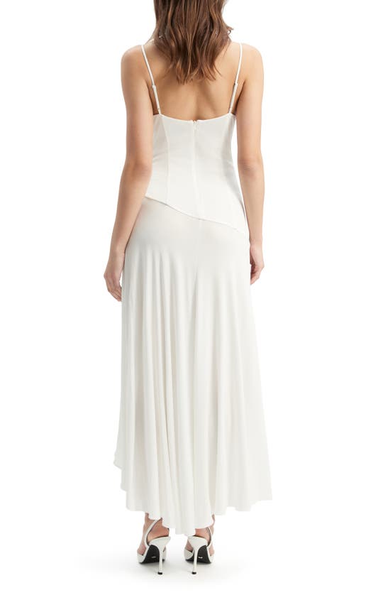 Shop Bardot Sorella Ruffle High-low Jersey Midi Dress In Orchid White