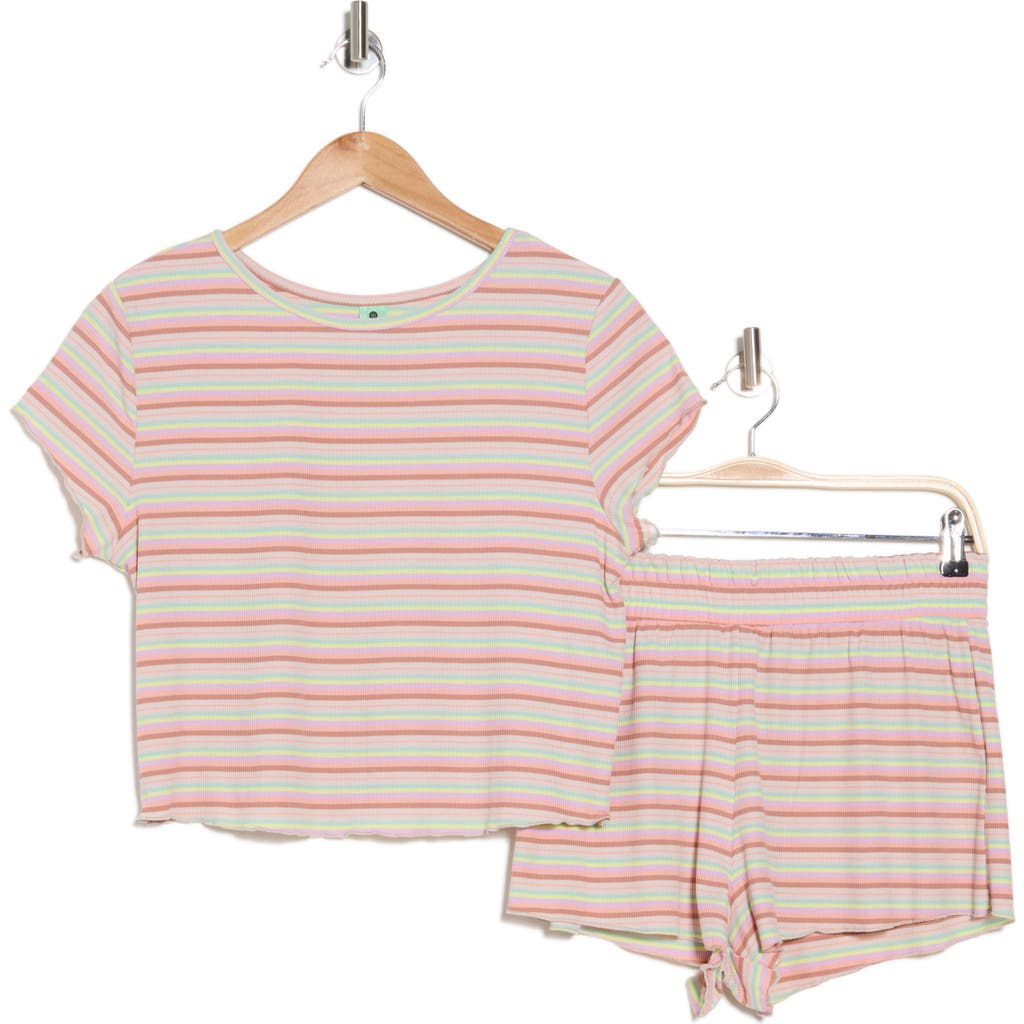Shop Honeydew Intimates Vacay Vibes Short Pajamas In Seltzer Stripe