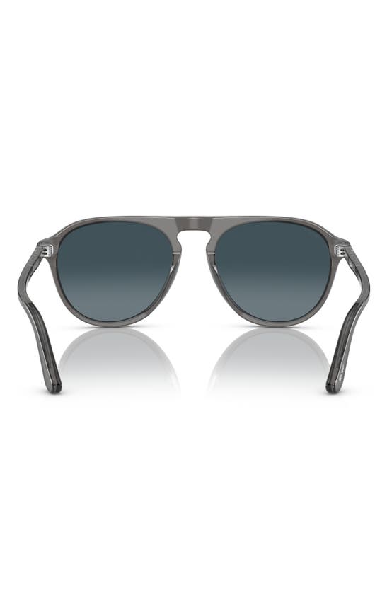 Persol 55mm Gradient Polarized Pilot Sunglasses In Transparent Grey