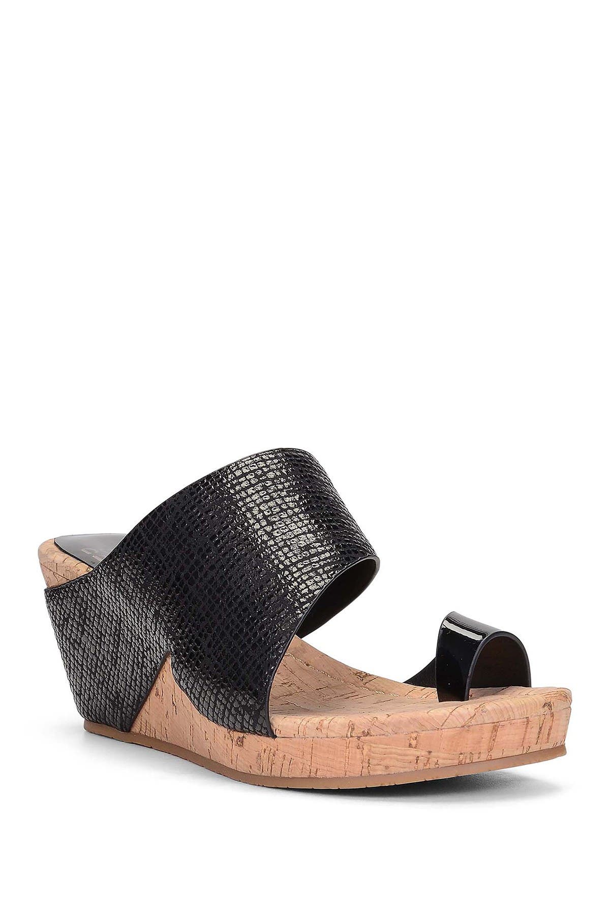 donald pliner black wedge sandals