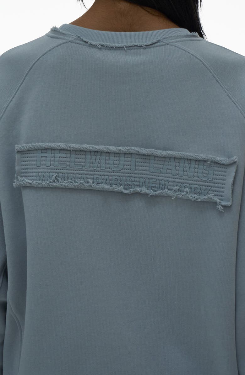 Helmut Lang Trapunto Logo Cotton Sweatshirt, Alternate, color, 