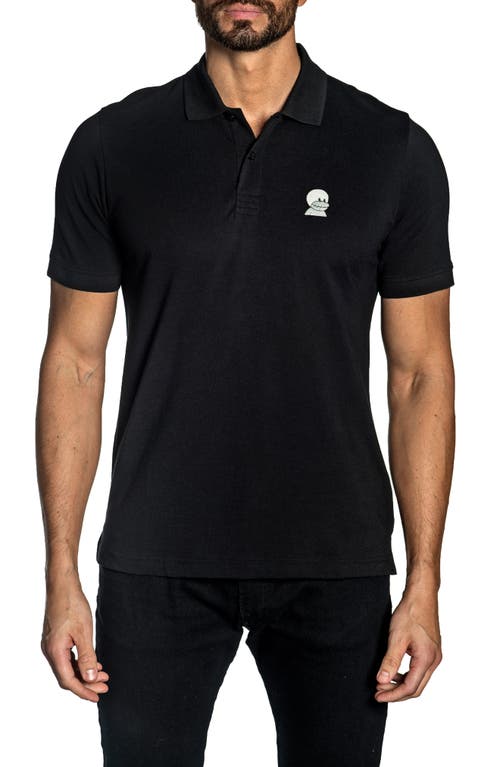 Jared Lang x NFT New World Monks Embroidered Polo in Black