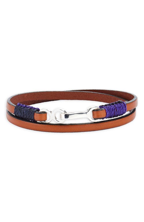 Men's Leather Cord Wrap Bracelet in Tan