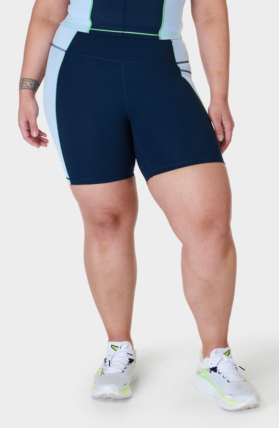 Shop Sweaty Betty Power 6-inch Bike Shorts In Navy Blue