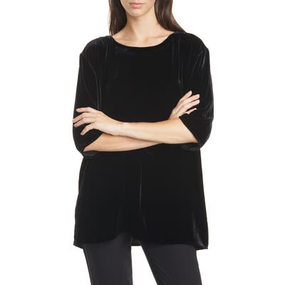 Eileen Fisher Ballet Neck Boxy Top, Black