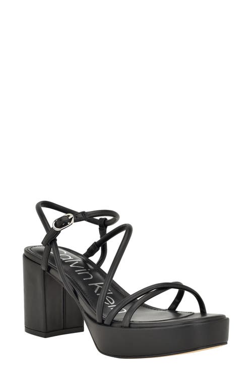 Calvin Klein Liliana Platform Sandal Black at Nordstrom,