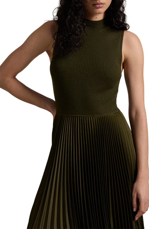 Shop Polo Ralph Lauren Wynna Mixed Media Dress In Dark Loden