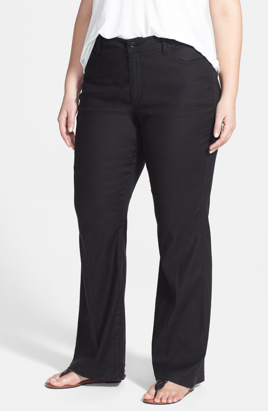 NYDJ 'Wylie' Stretch Linen Trousers (Plus Size) Nordstrom