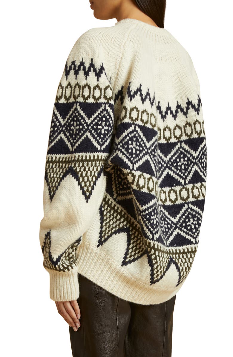 Khaite Nalani Fair Isle Cashmere V-Neck Sweater | Nordstrom