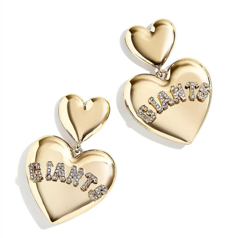 Shop Wear By Erin Andrews X Baublebar San Francisco Giants Heart Statement Drop Earrings In Gold
