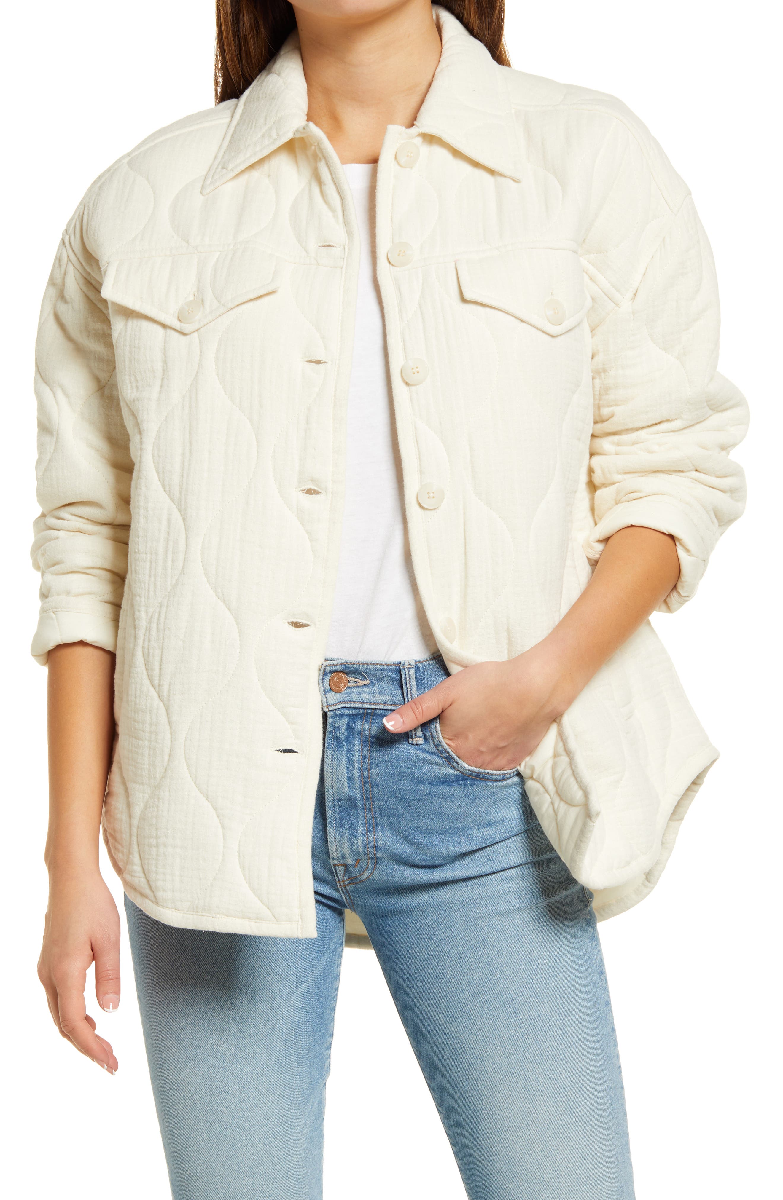 blank nyc white denim jacket