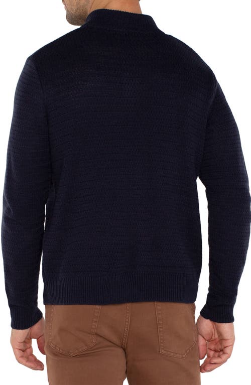 Shop Liverpool Mock Neck Sweater In Navy