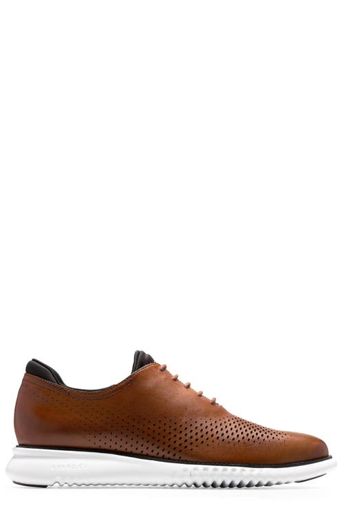 Shop Cole Haan 2.zerogrand Laser Wing Derby In British Tan/ivory Leather