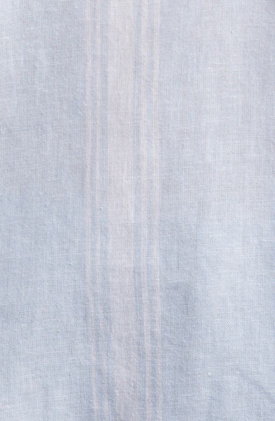Shop Caslon Short Sleeve Linen Popover Top In Blue Skyway Bon Stripe