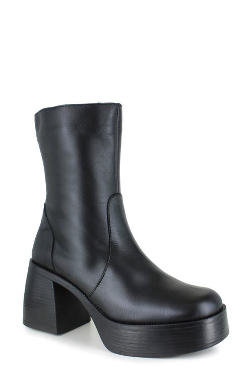 Ziginy Birgit Platform Bootie In Black Leather