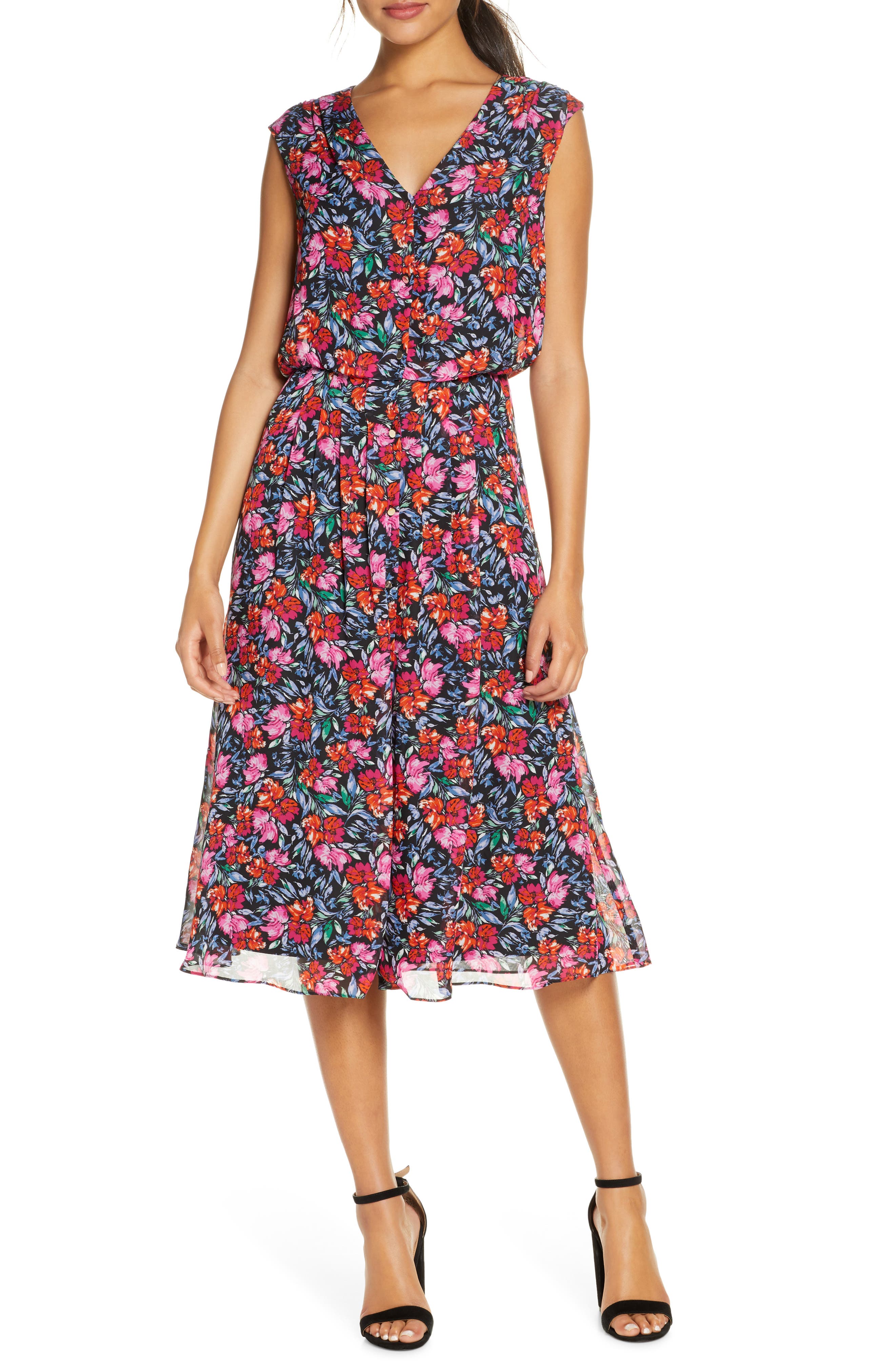 chiffon printed dress