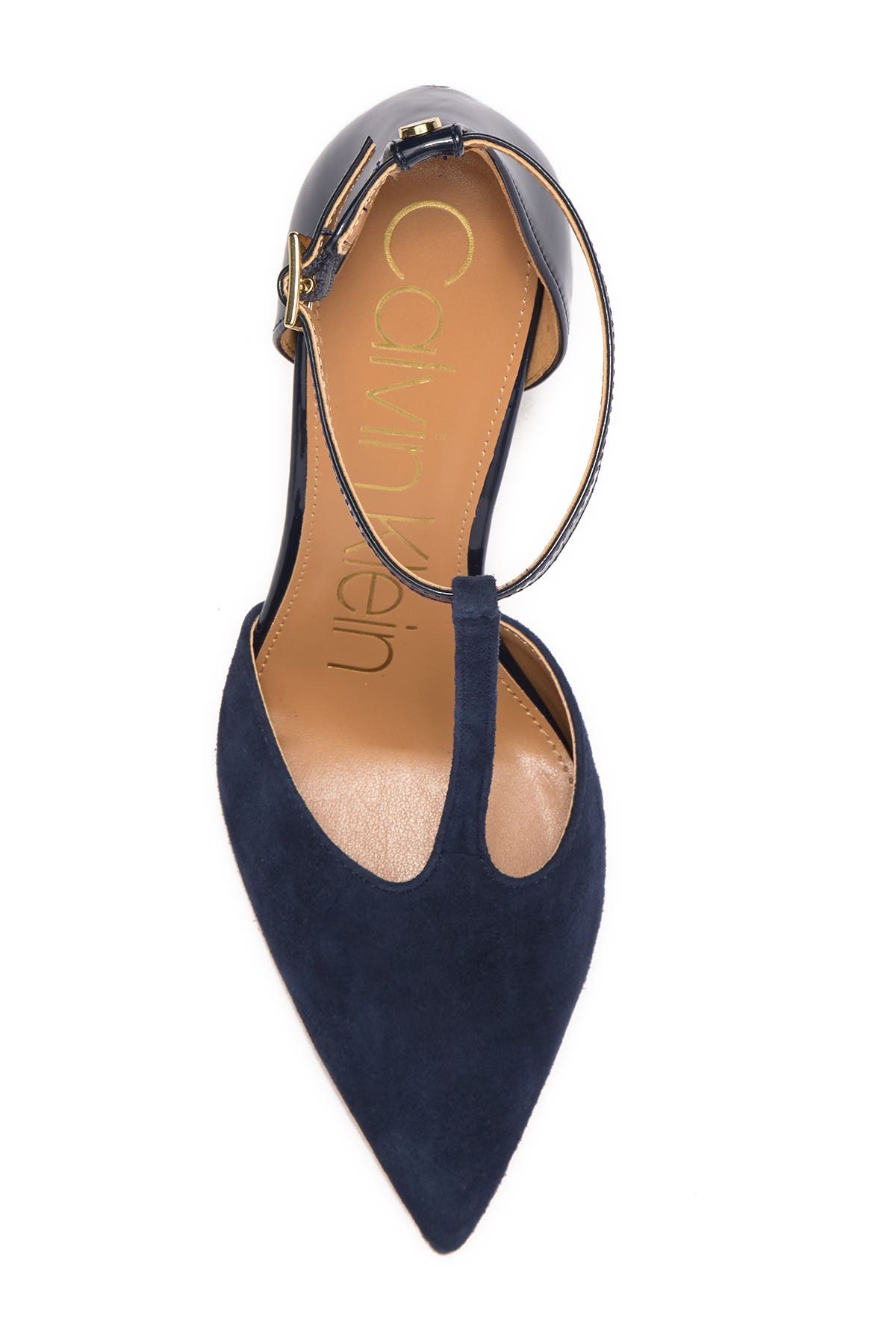 calvin klein brandy suede & leather stiletto