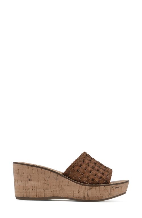 Shop White Mountain Footwear Charges Cork Wedge Sandal In Tan/burn/smooth