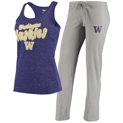 Women's Concepts Sport Gray/Purple Washington Huskies Tank Top & Pants Sleep Set