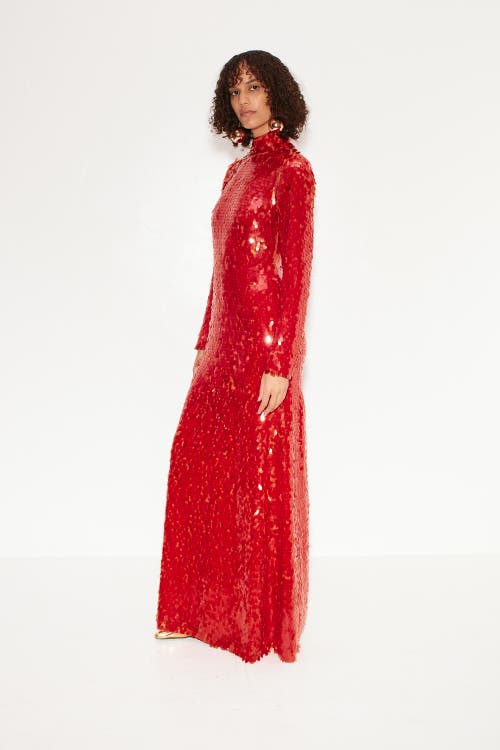 Shop Simonmiller Sculpty Sequin Dress In Chili