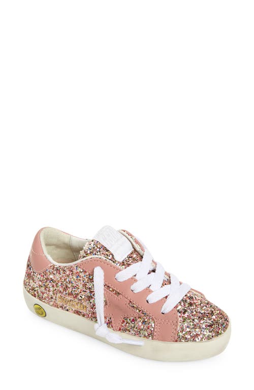 Golden Goose Kids' Super-Star Glitter Low Top Sneaker Multicolor/Ash Rose at Nordstrom,