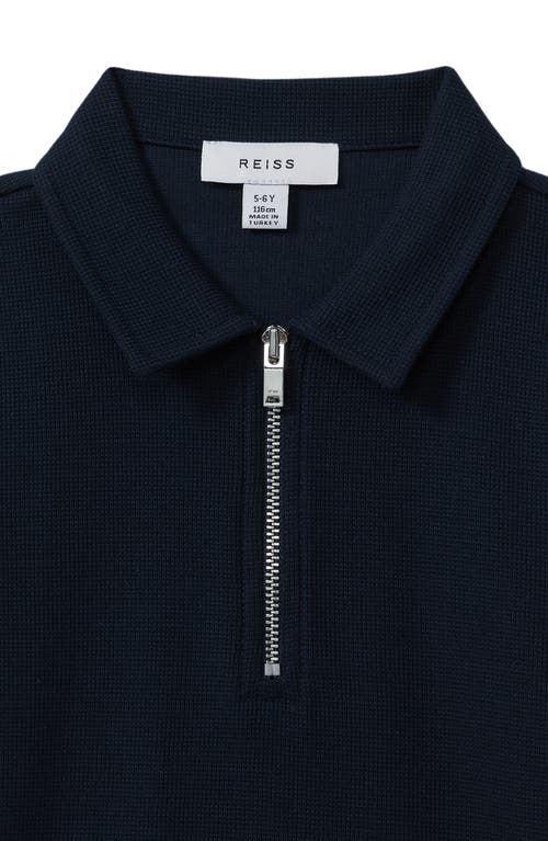 Reiss Kids' Cayman Sr. Zip Polo In Navy