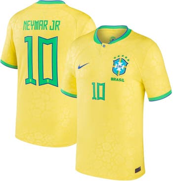Men's Nike Neymar Jr. Yellow Brazil National Team 2022/23 Home Breathe  Stadium Replica Player Jersey