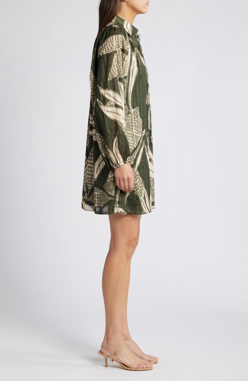 CIEBON CIEBON ELISA PRINT LONG SLEEVE SHIRTDRESS 