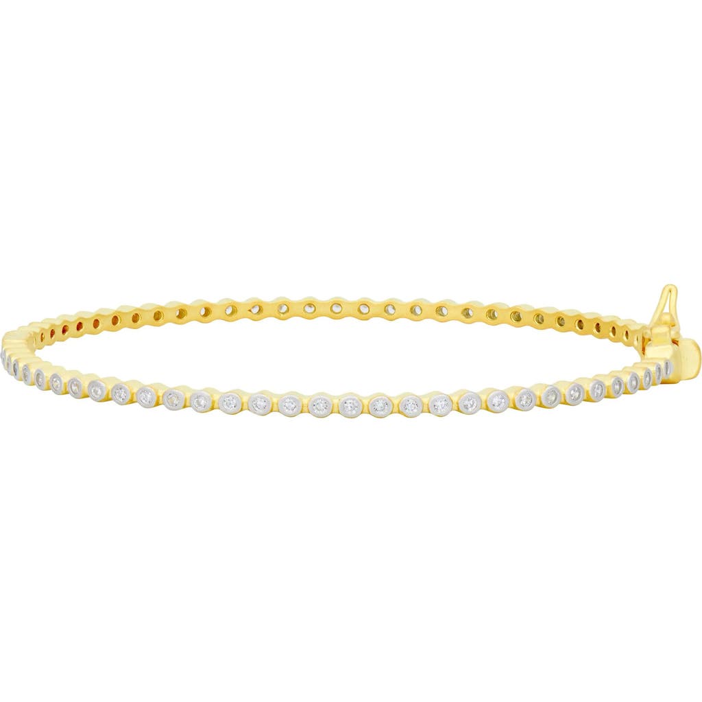 FREIDA ROTHMAN Signature Bezel Bangle in Gold And Silver